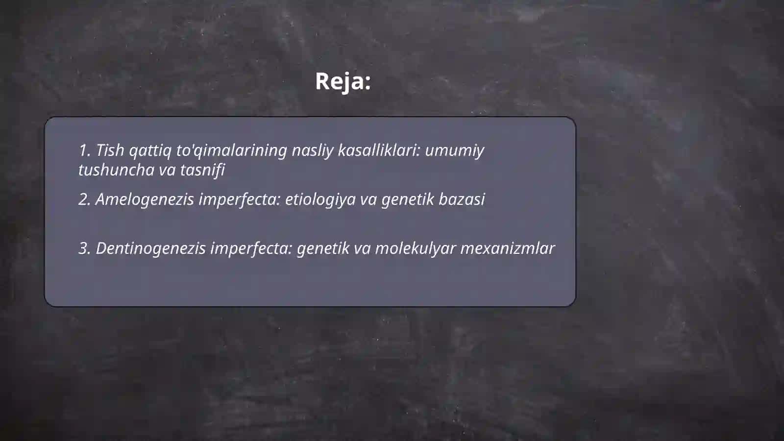 Tish qattiq to'qimalarining nasliy kasalliklari 2