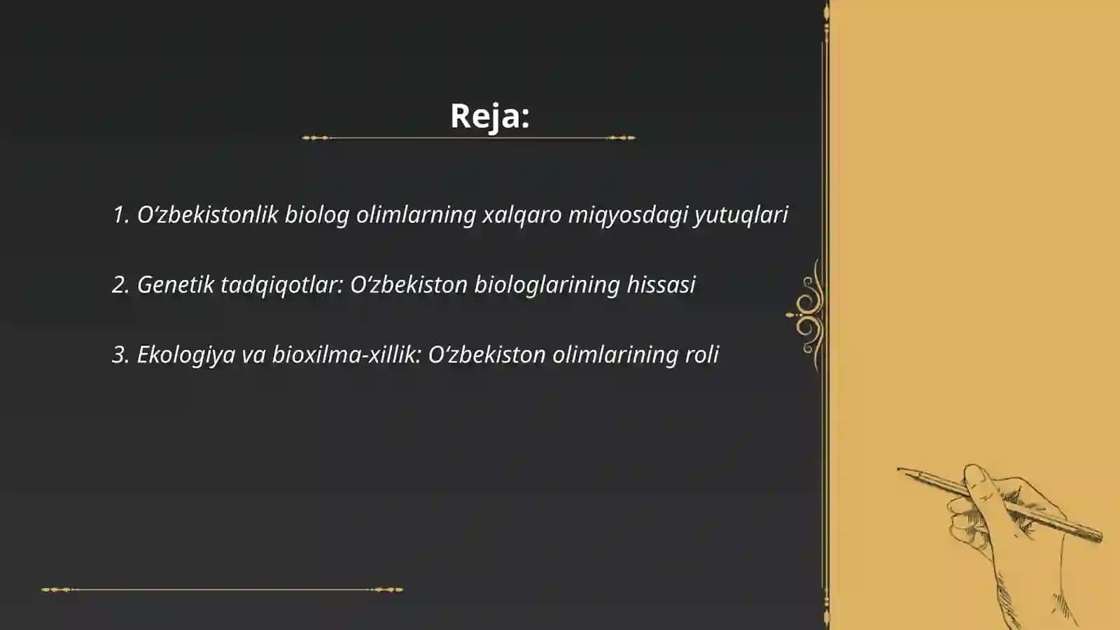 Oʻzbekistonning biolog olimlari dunyo nigohida 2