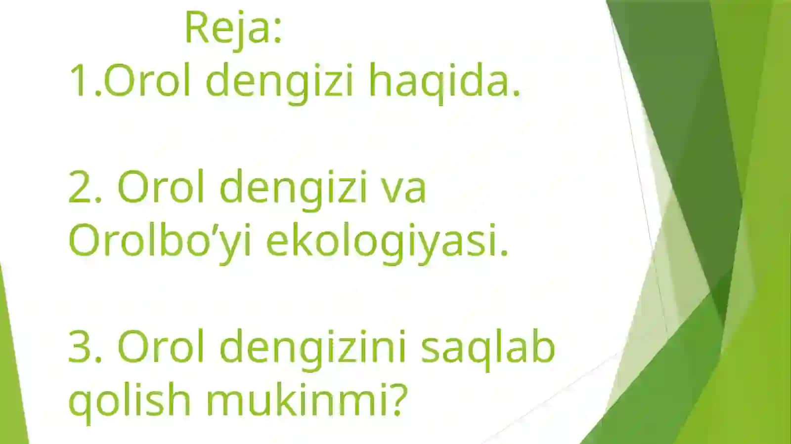 Orol va Orolbo’yi ekologiyasi 2