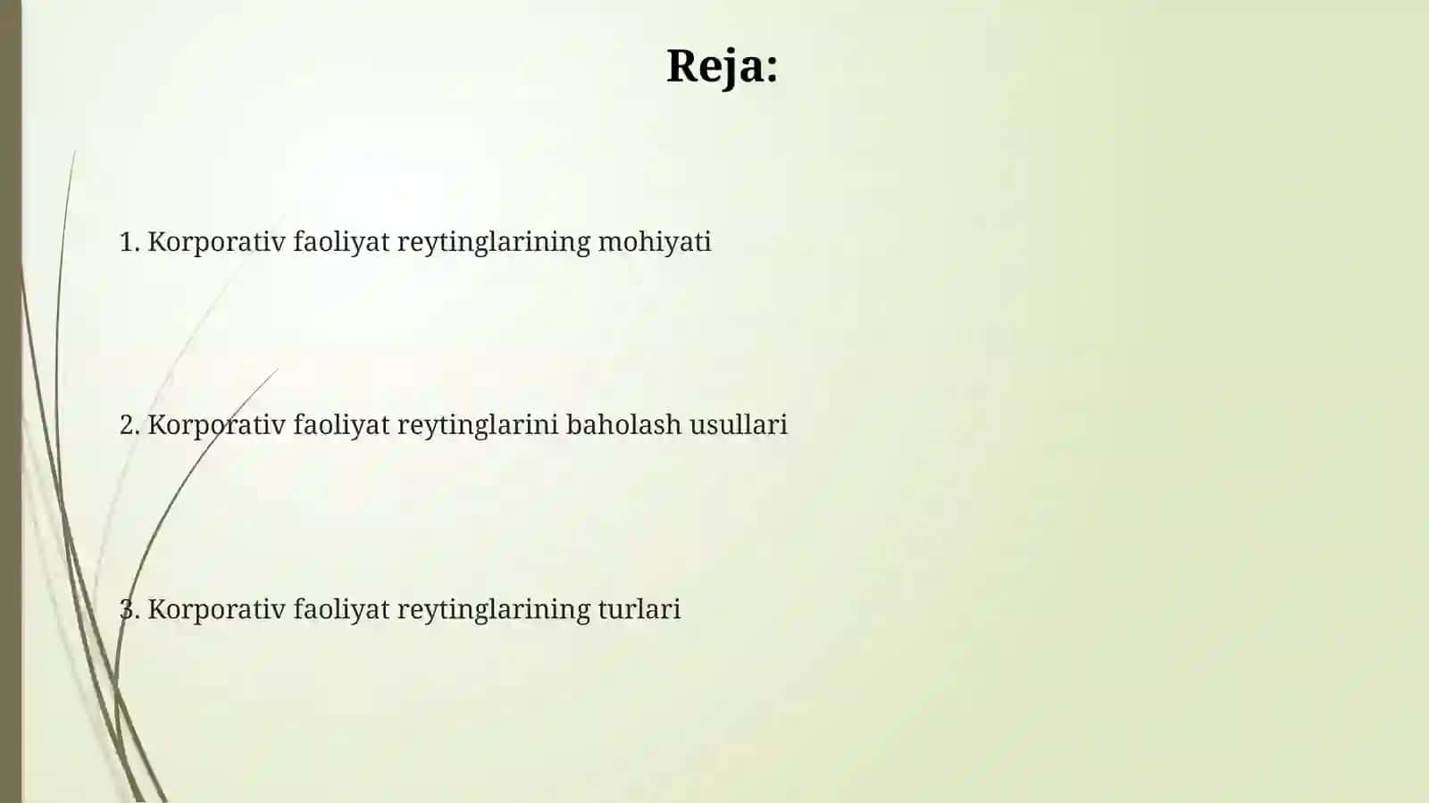 Korxonalar faolyati reytingi turlari, mohiyati va baholash usullari 2