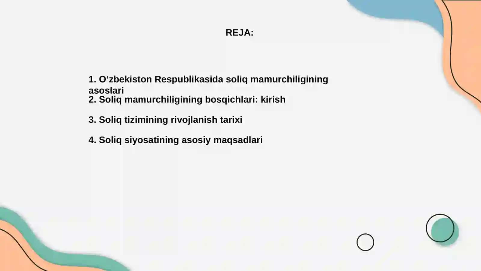 O‘zbekiston Respublikasida soliq mamurchiligining bosqichlari va soliq siyosatining yo‘nalishlari 2