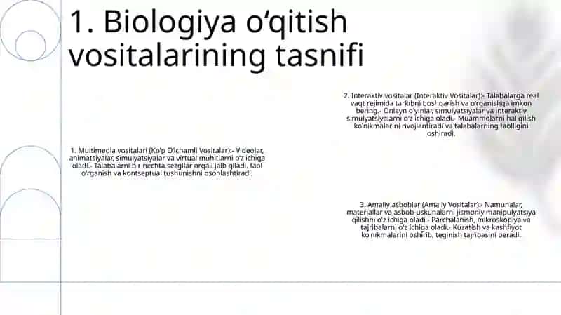 Biologiya OʻQitish Vositalarining Turlari Va Ularning OʻZaro BogʻLiqligi 2