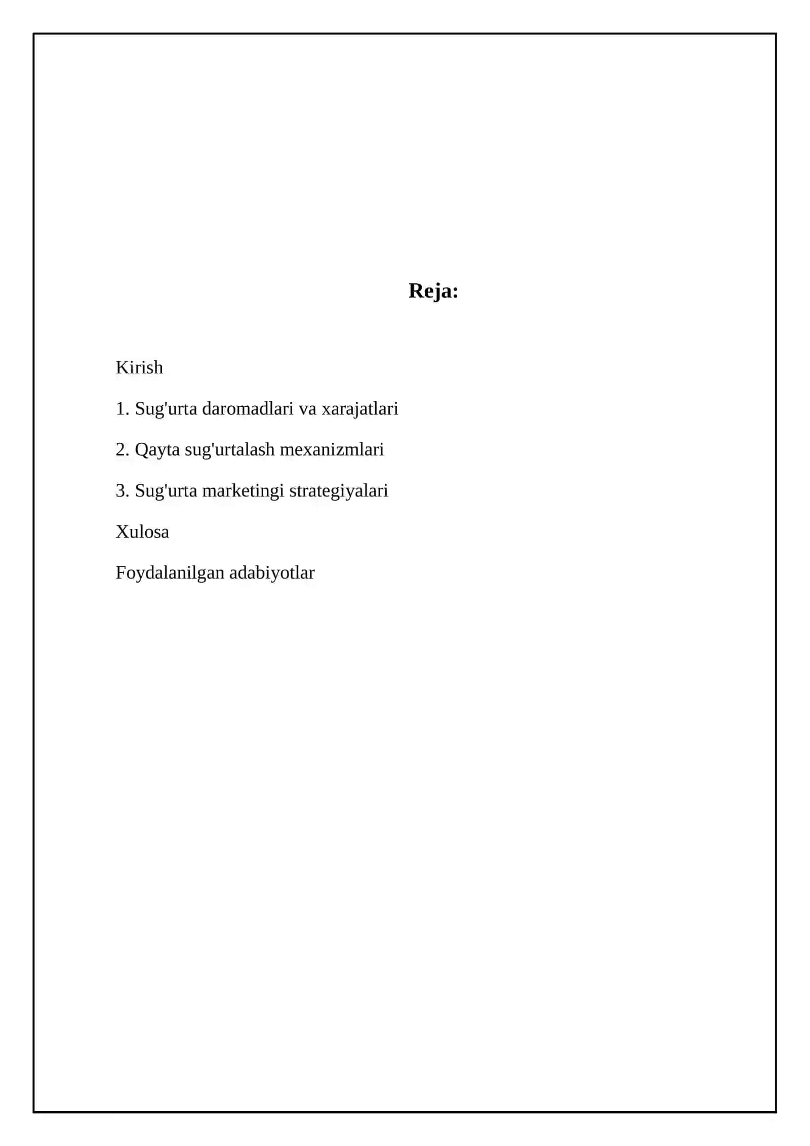 Sug'urta daromadlari va xarajatlari 2