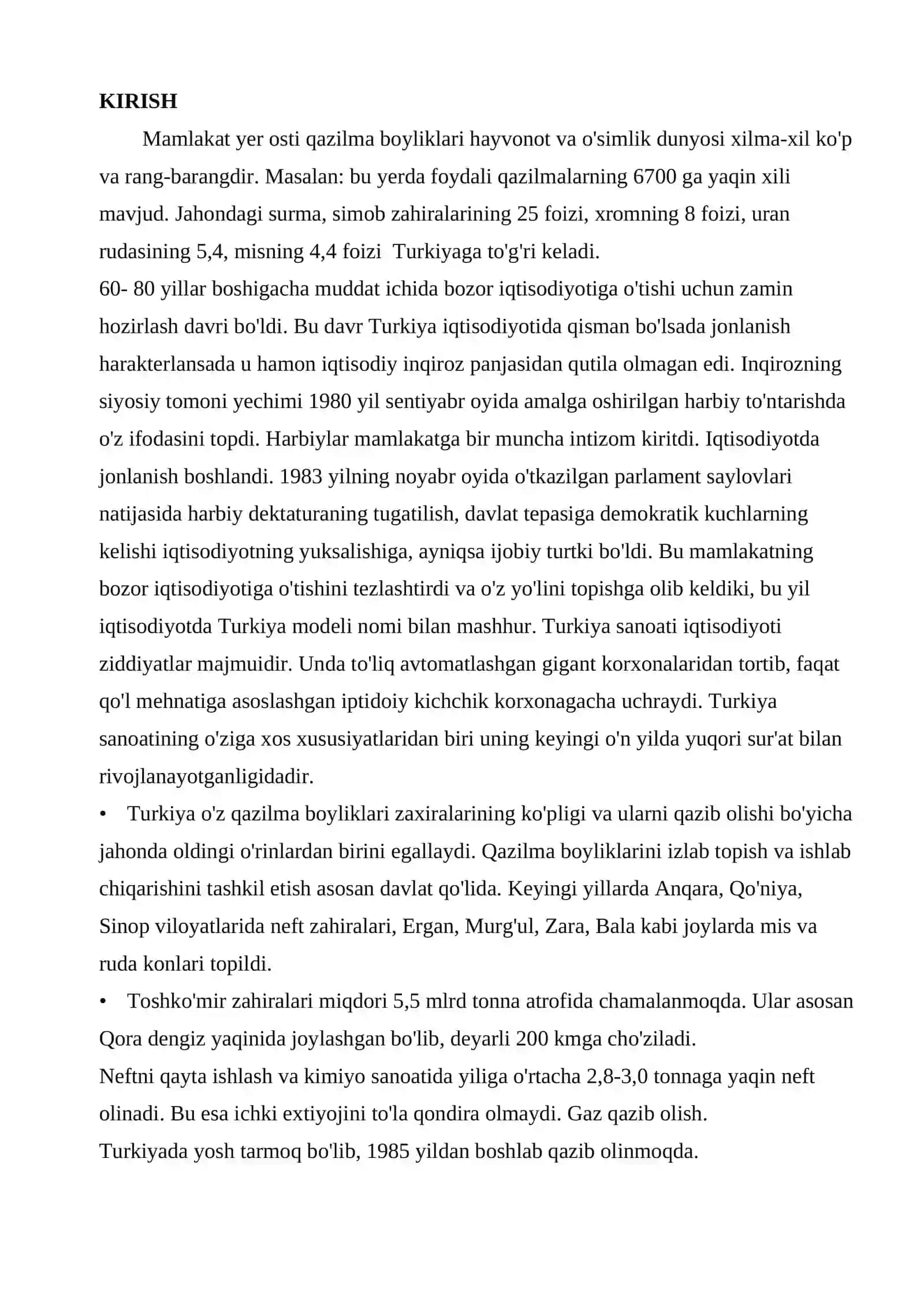 Turkiya va Misr arab respublikasi iqtisodiy geografik tavsif 2