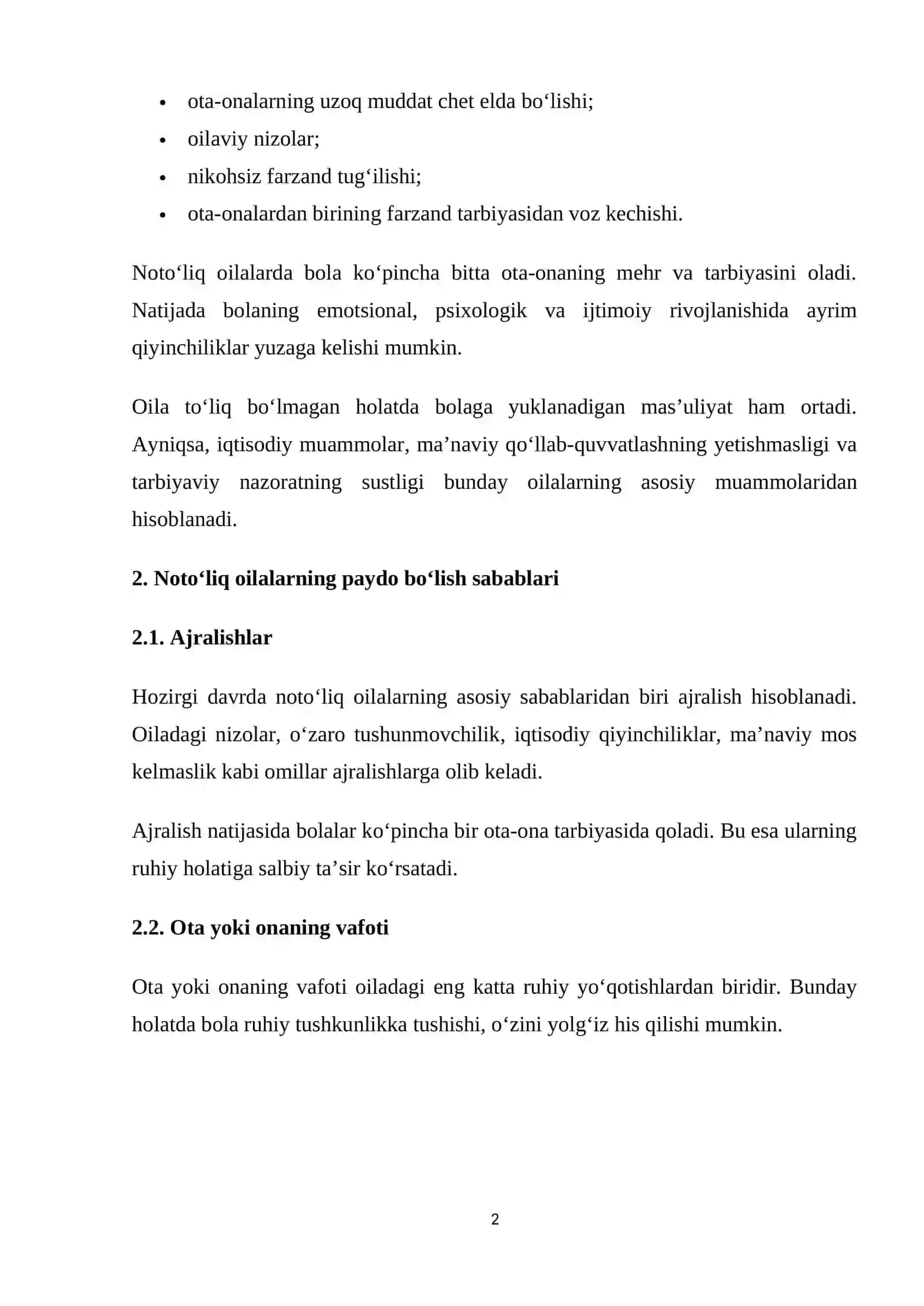 NOTO‘LIQ OILANING IJTIMOIY-PEDAGOGIK MUAMMOLARI 2