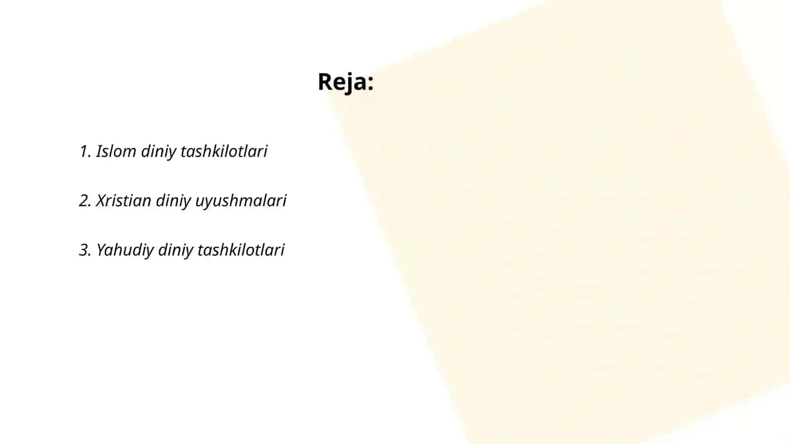 O'zbekistonda faoliyat yurutuvchi diniy tashkilotlar 2