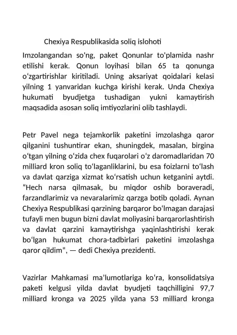 Chexiya Respublikasida soliq nazoratini amalga oshirish tartibi 2