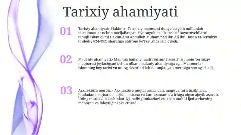 Muqaddas Ziyoratgohlar Hakim At-Termiziy Majmuasi 2