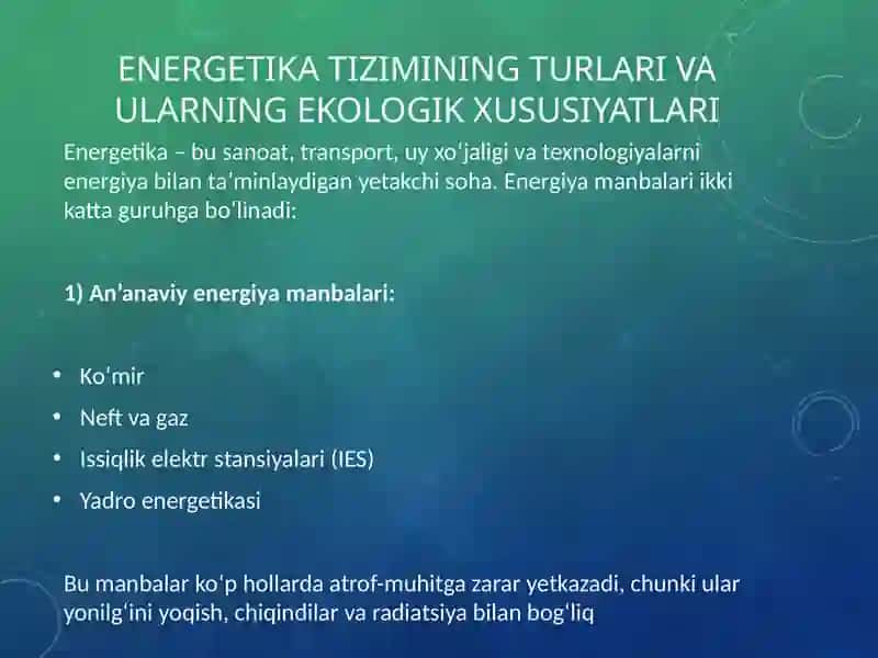 Energetikaning atrof-muhitga ta’siri 2