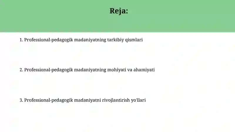 Kasbiy-pedagogik madaniyat 2