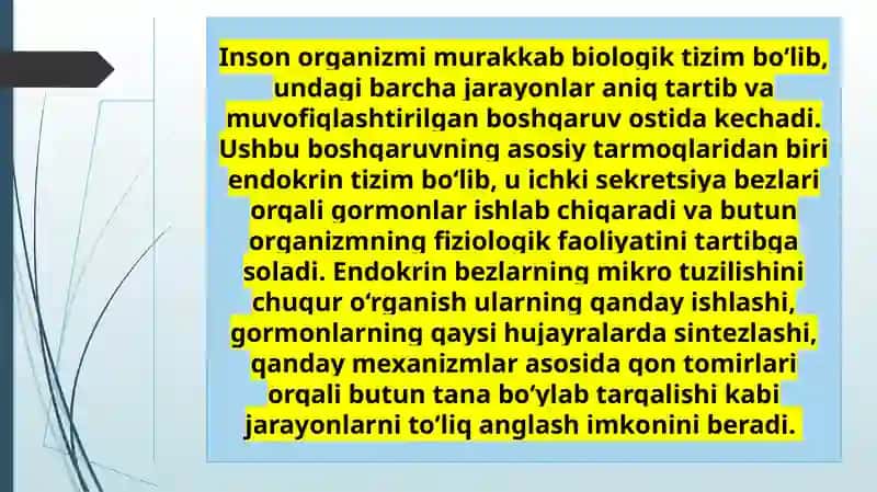 Endokrin bezlarining mikro tuzilishiga ilmiy izoh berish 2