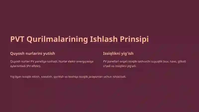 Gibrid Fotovoltaik-Issiqlik Qurilmalari 2