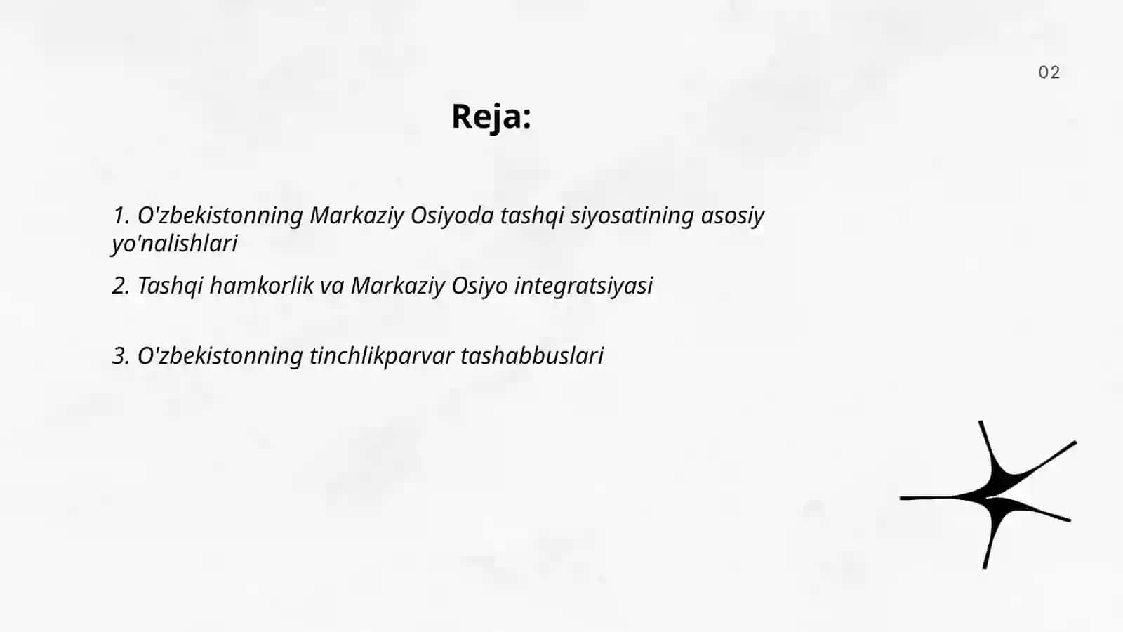 O'zbekistonning Markaziy Osiyoda Tinchlik va Barqarorlik 2