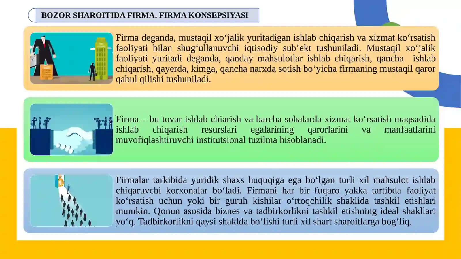 FIRMA VA TARMOQNING TAKLIFI 2