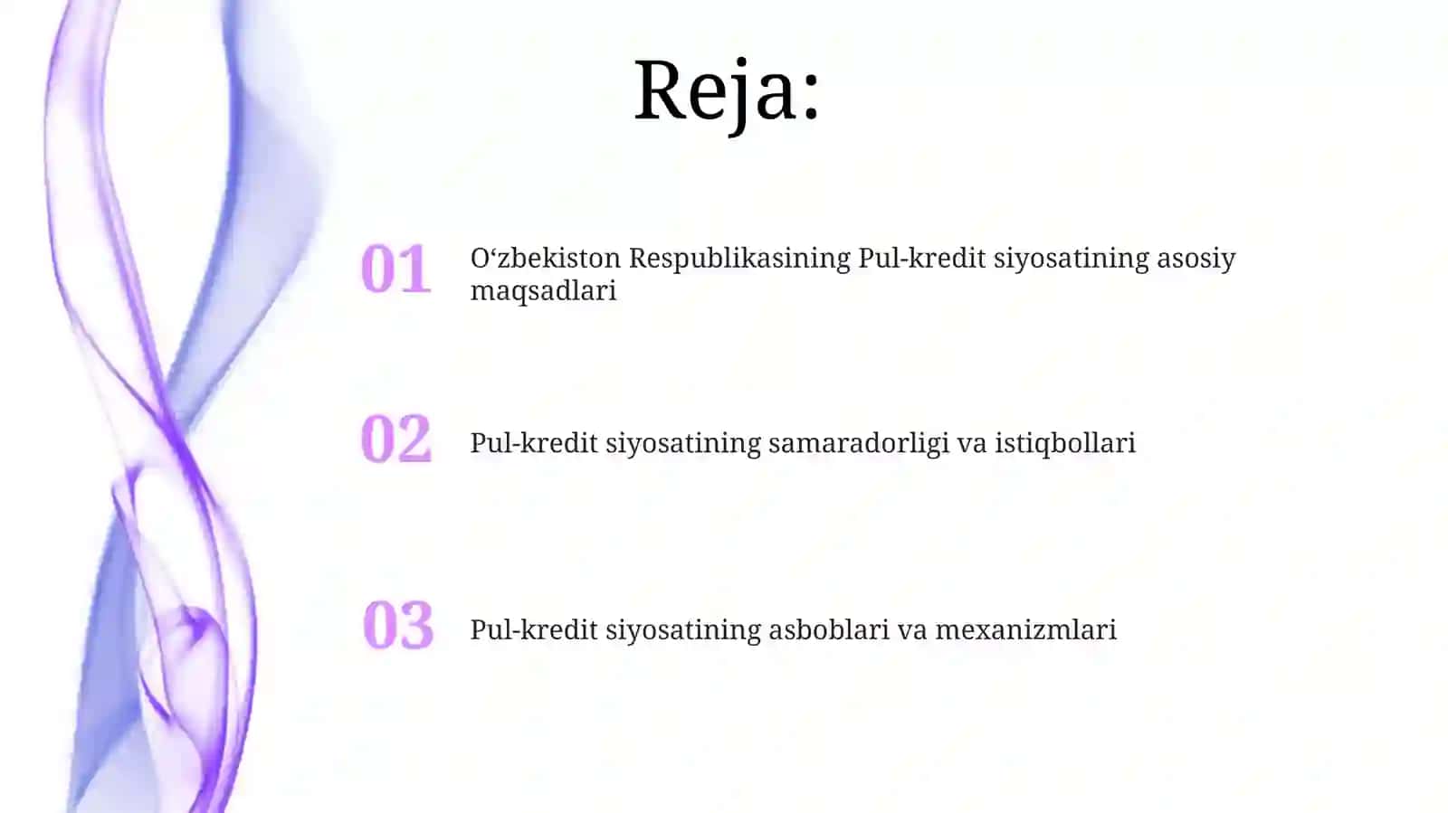 Oʻzbekiston Respublikasining Pul-kredit siyosati 2