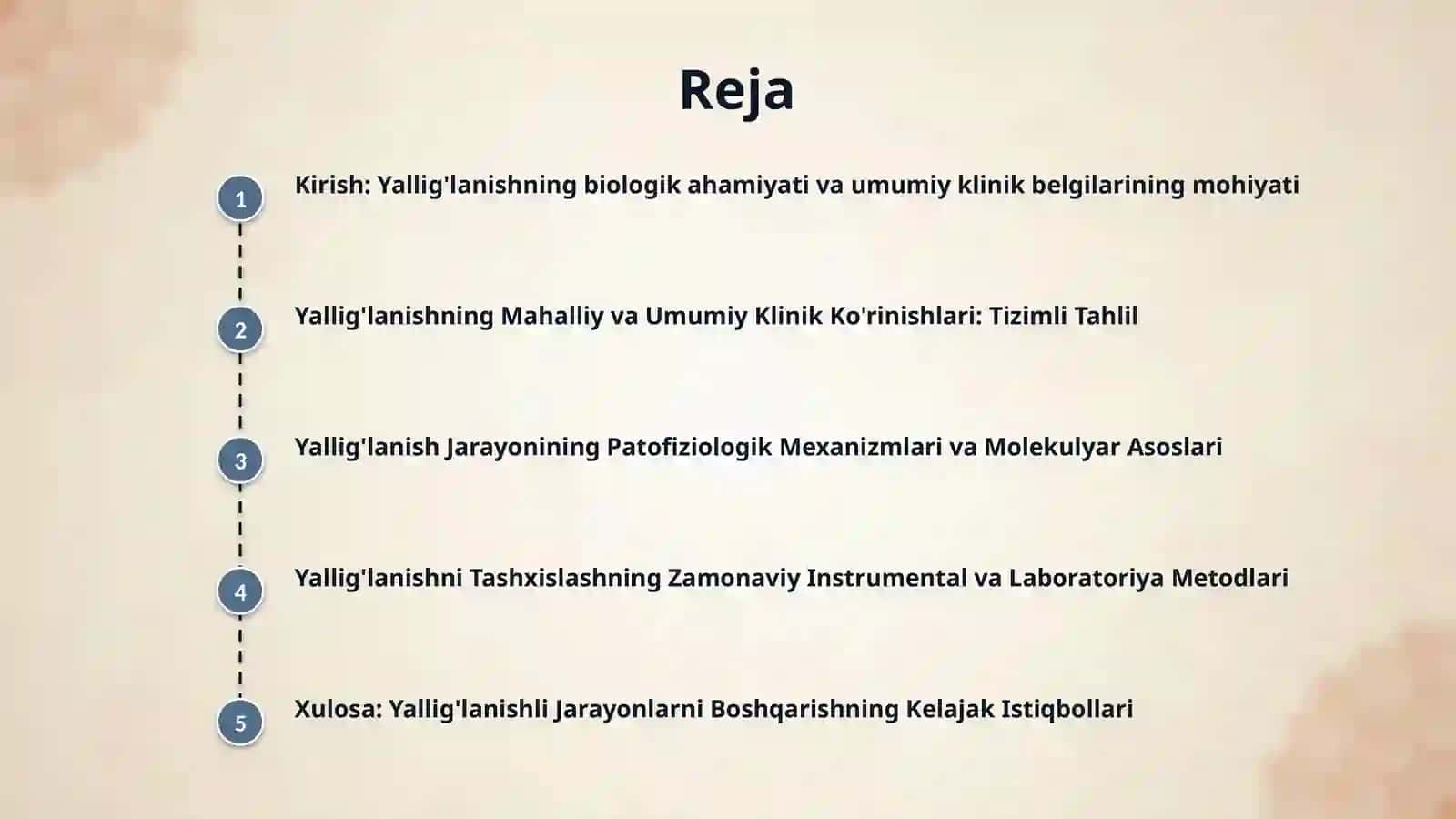 Yallig'lanishning umumiy klinik ko'rinishlari. 2