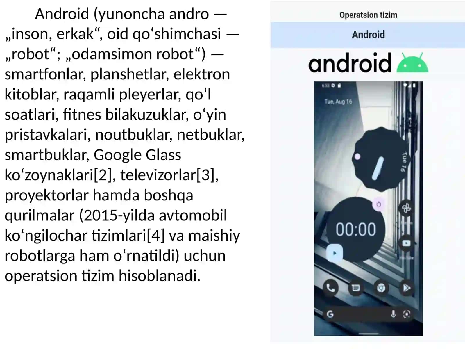 Android operatsion tizimlarining rivojlanishi va ishlash printsipi 2