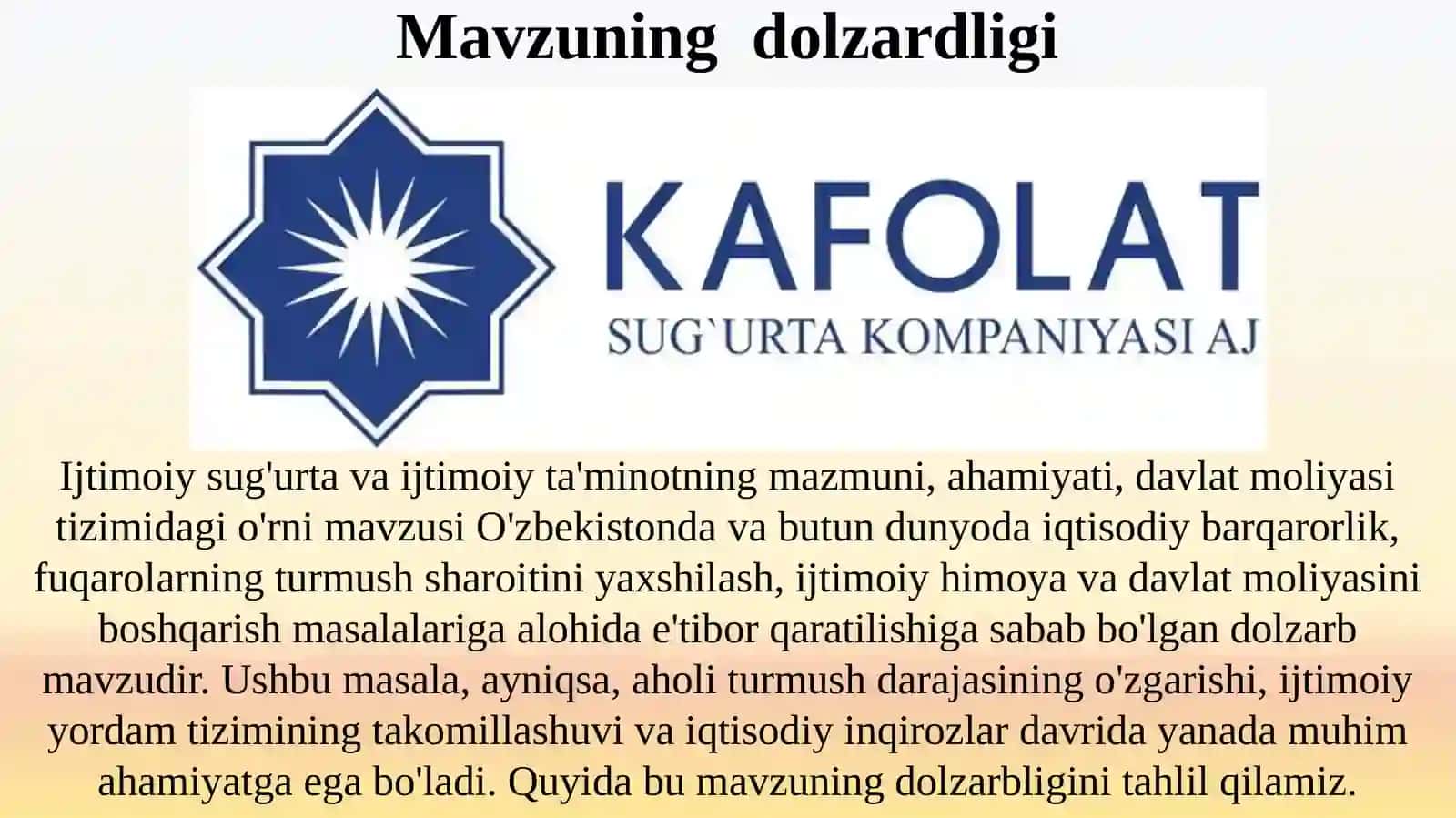 Ijtimoiysug'urtavaijtimoiyta'minotningmazmuni,ahamiyati,davlatmoliyasitizimidagio'rni 2