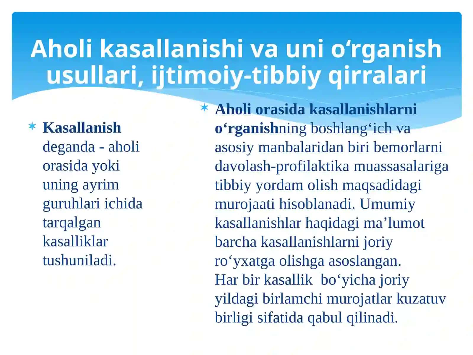 Aholi kasallanishi va uni o‘rganish usullari, ijtimoiy-tibbiy qirralari 2