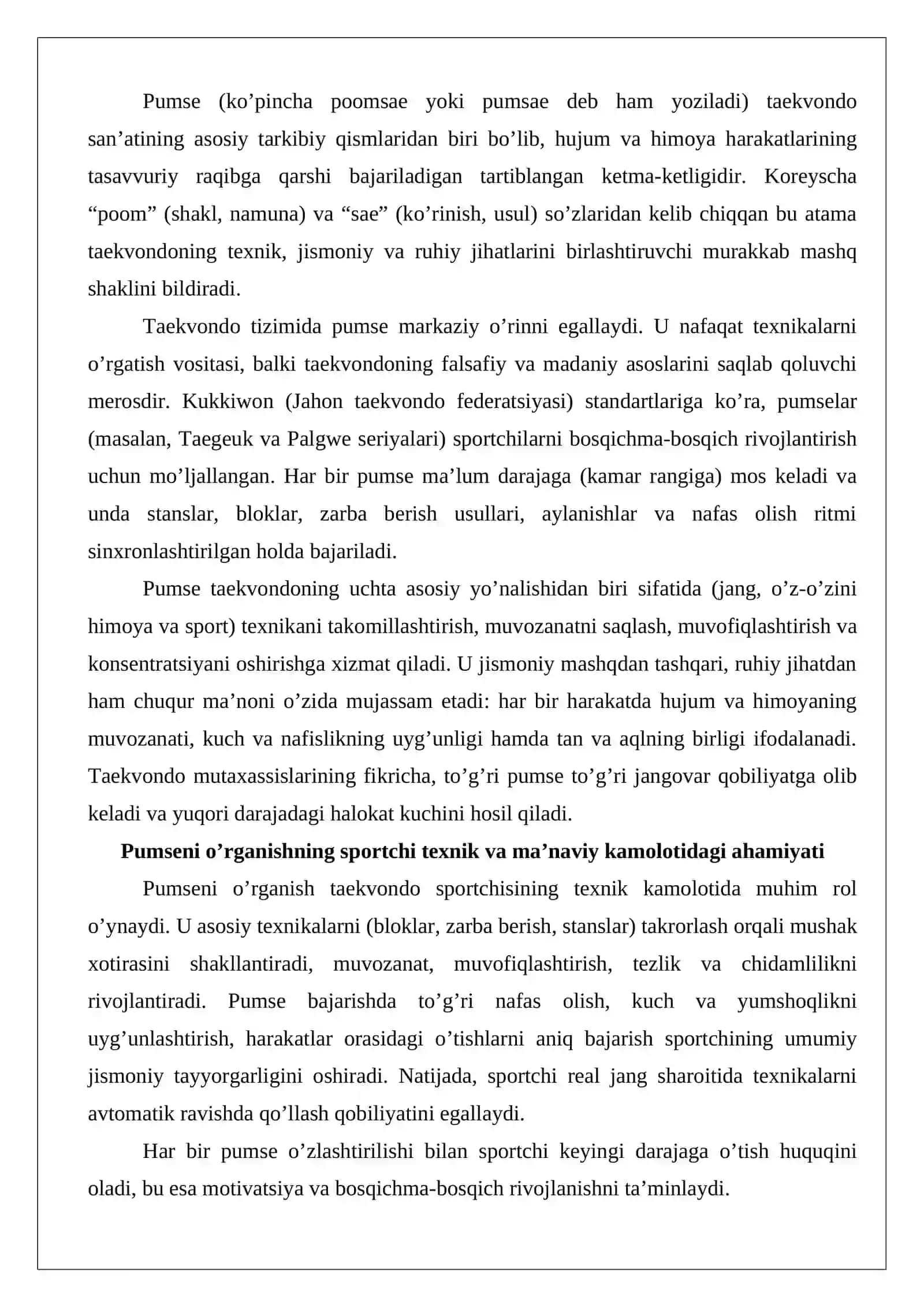 Pumse Taekvondo 2