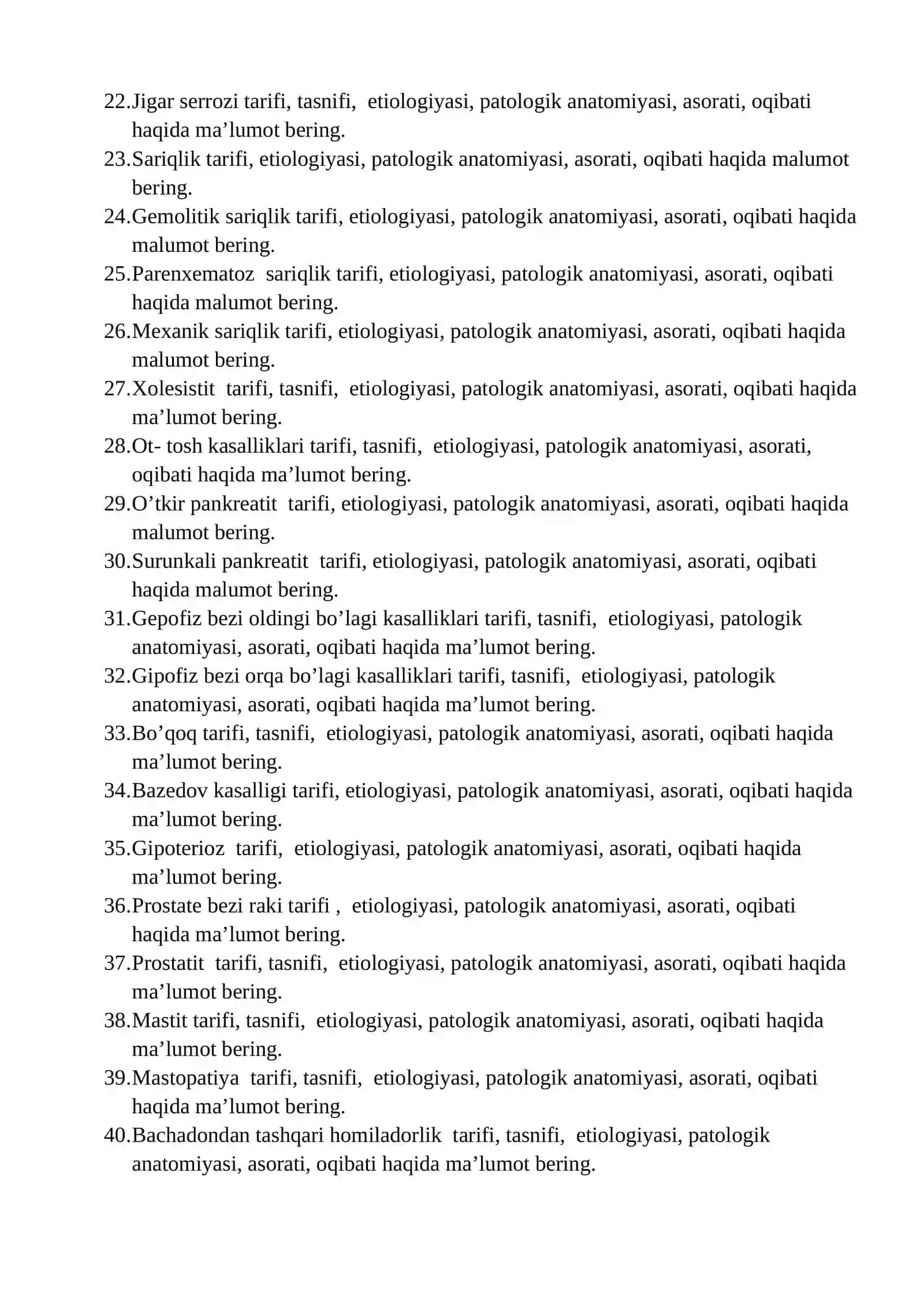 Patologik anatomiya fani ta’rifi, vazifalari, usullari, subyekti va obyekti haqida umumiy ma’lumot bering 2
