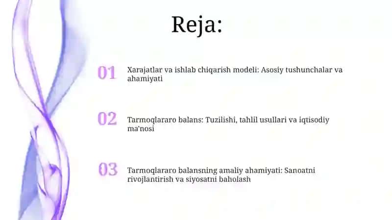 Xarajatlar va ishlab chiqarish modeli 2