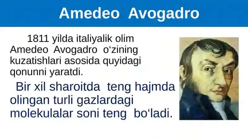 Avogadroqonuni va undan kelib chiqadigan xulosalar 2