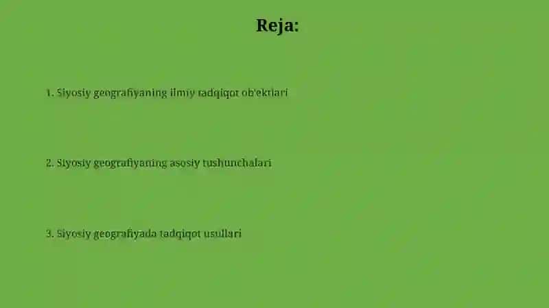 Siyosiy geografiyaning ilmiy tadqiqot obektlari va tushunchalari 2