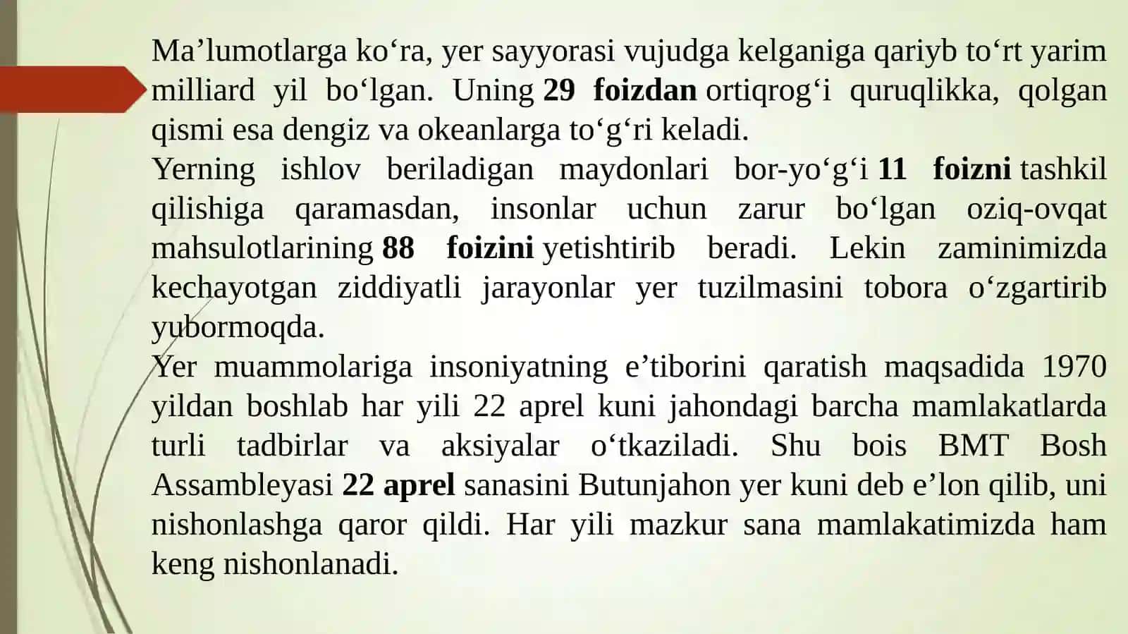 YER MAYDONINI (SUG‘ORILADIGAN YERLARDA) TANLASH VA TUPROQQA ISHLOV BERISH TEXNOLOGIYASI 2