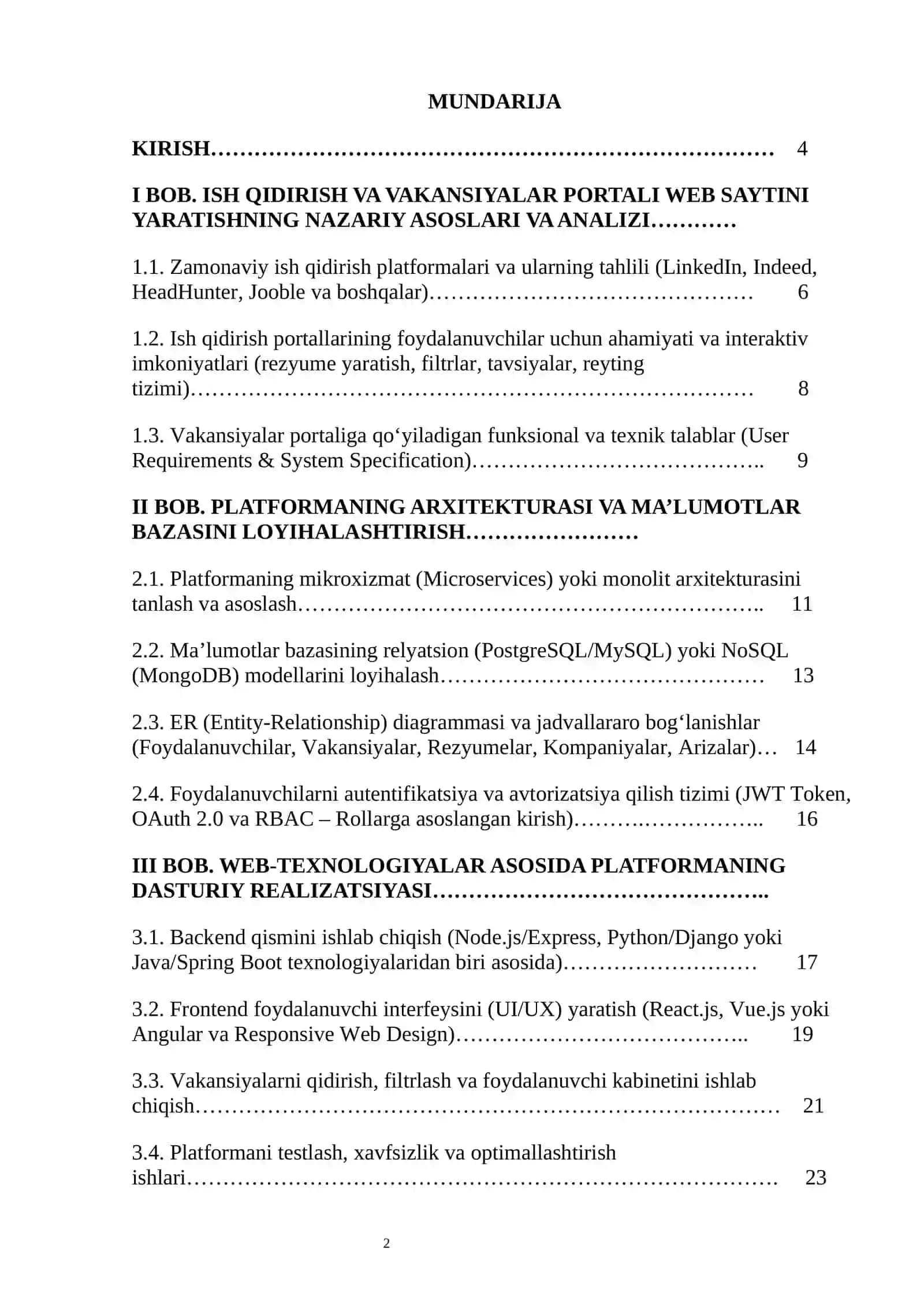 Ish qidirish va vakansiyalar portali web saytiniyaratish 2