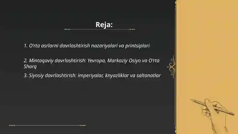 Oʻrta asrlar tarixini davrlashtirish oʻrta asrlar manbalari 2