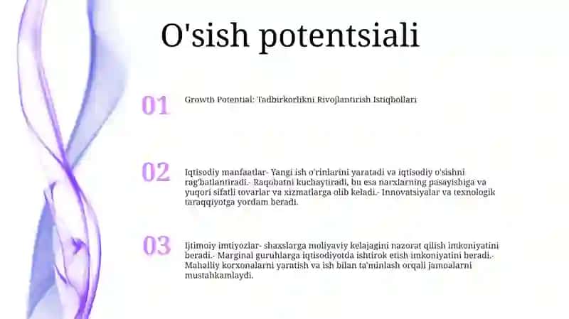 Tadbirkorlikni Rivojlantirish Istiqbollari 2