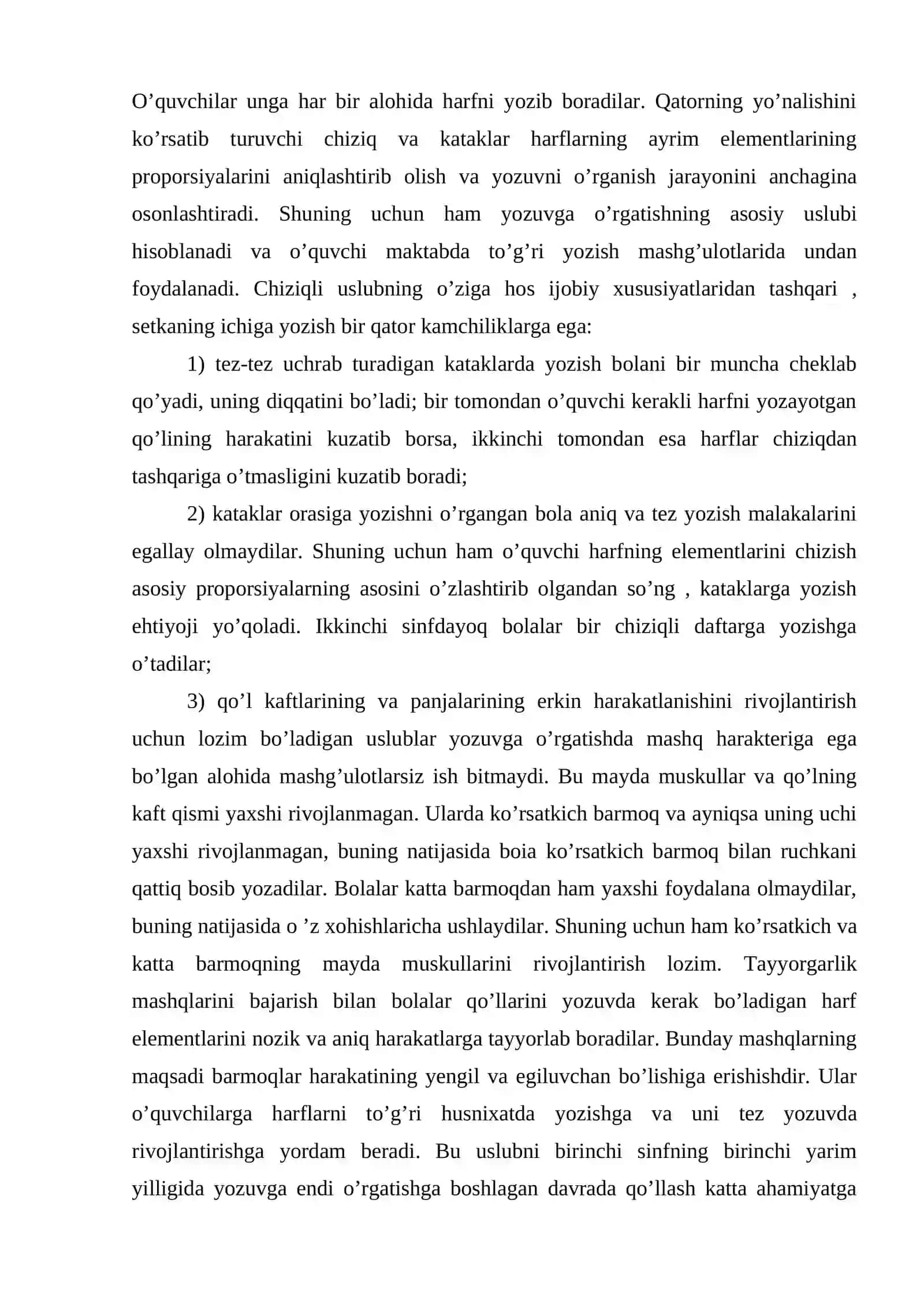 Husnixatga o‘rgatish usullari, 1-4 sinflarda Husnixat darslari 2