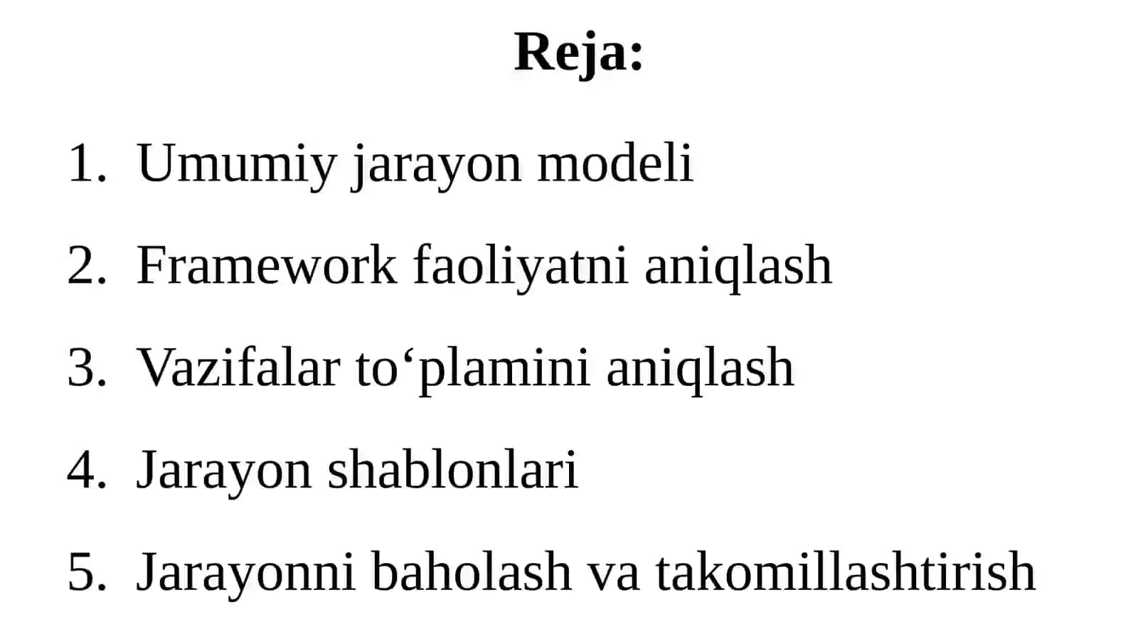Umumiy jarayon modeli 2