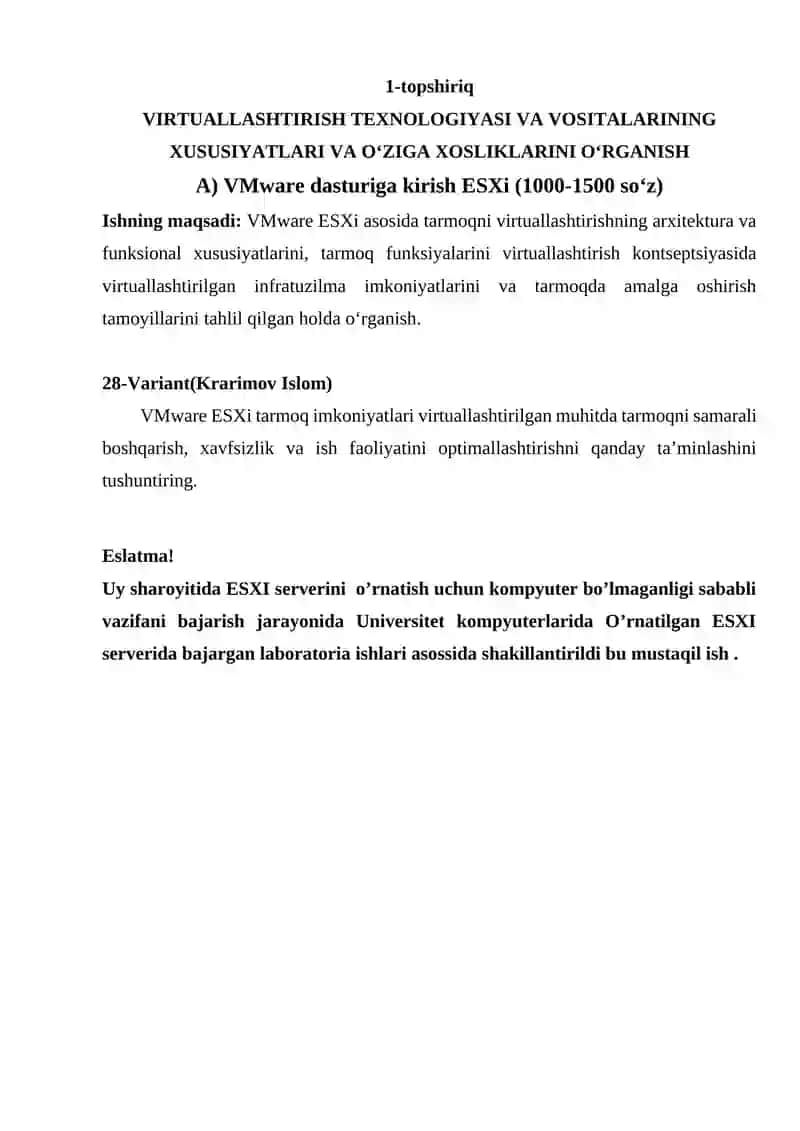 Virtual tarmoq texnologiyasi 2