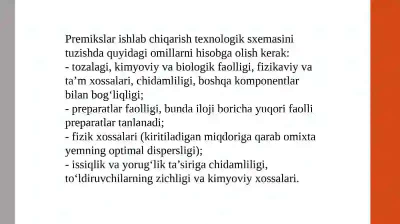 Premikslar ishlab chiqarish texnologiyasi va liniyalari 2