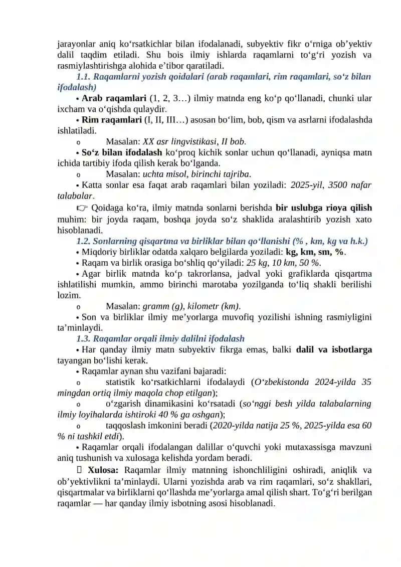 Raqamlar, jadvallar, formulalar 2