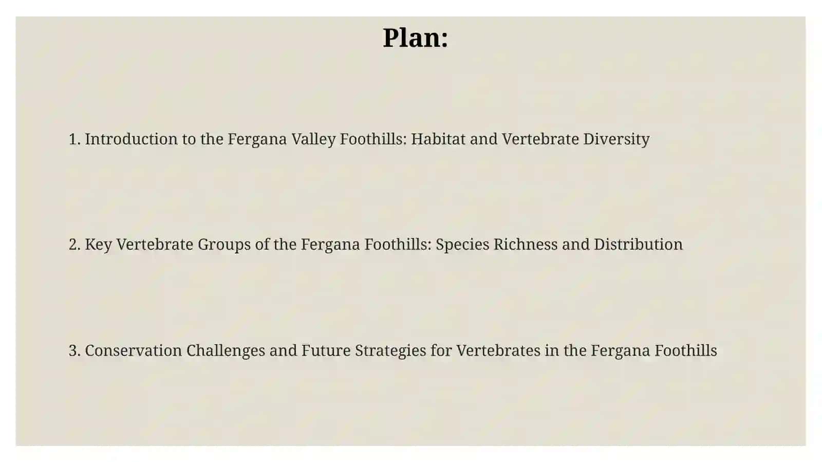 Vertebrates found in the foothill zone of the Fergana Valley 2