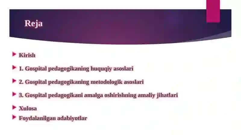 Gospitalpedagogikaning huquqiy va metodologik asoslari 2