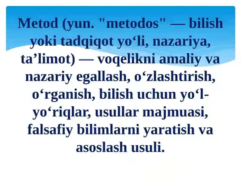 TASVIRIY FAOLIYATGA O’RGATISHNING METOD VA USULLARI 2