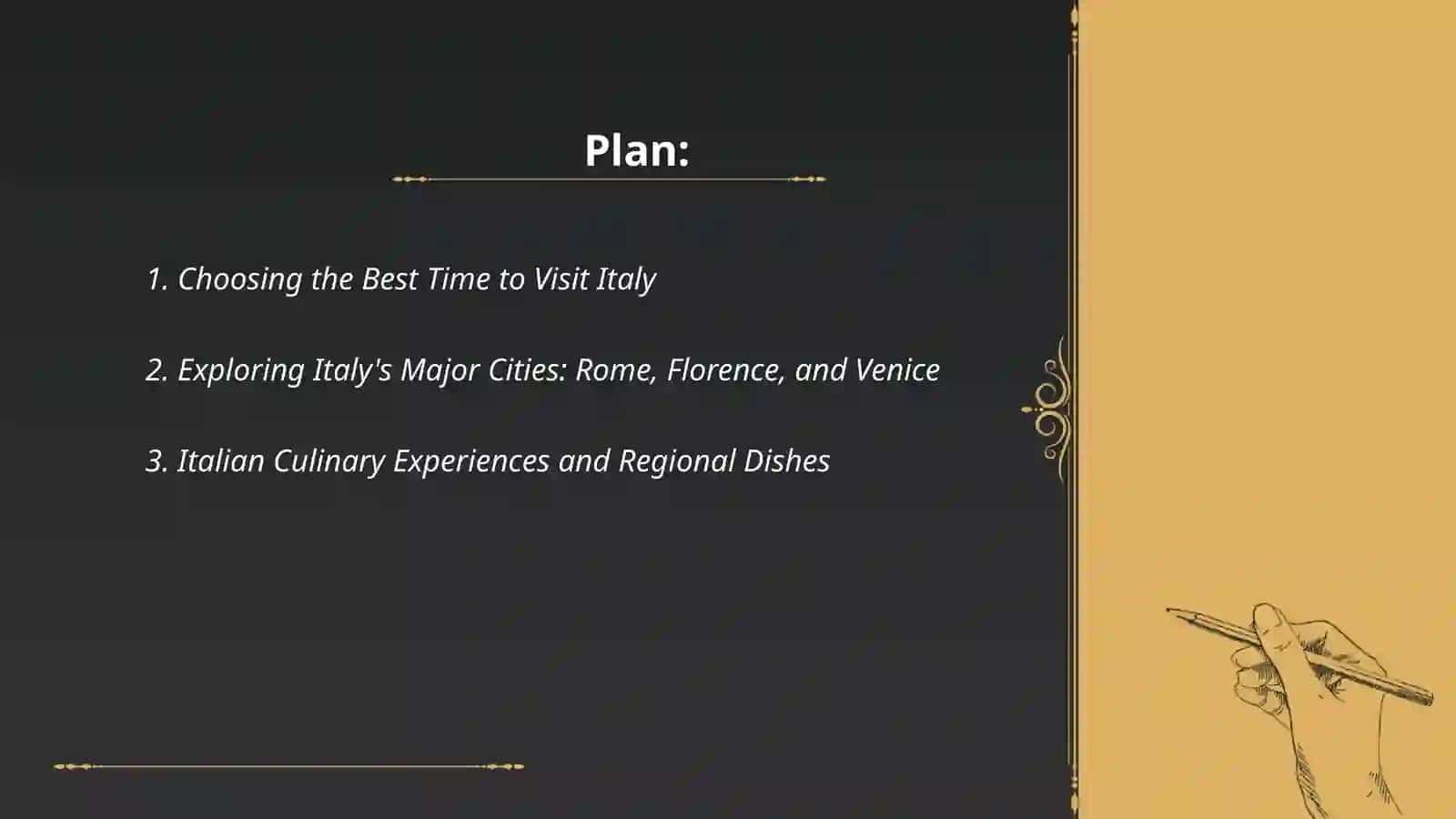 Planning a holiday in ITALY 2