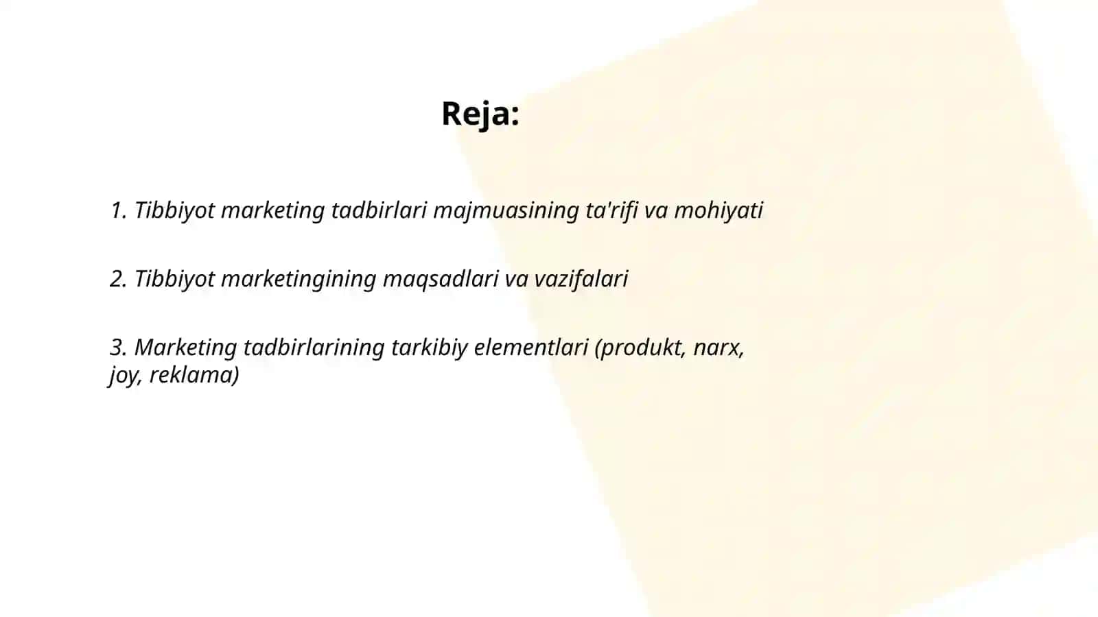 Tibbiyot marketing tadbirlari majmuasi va uning mohiyati 2