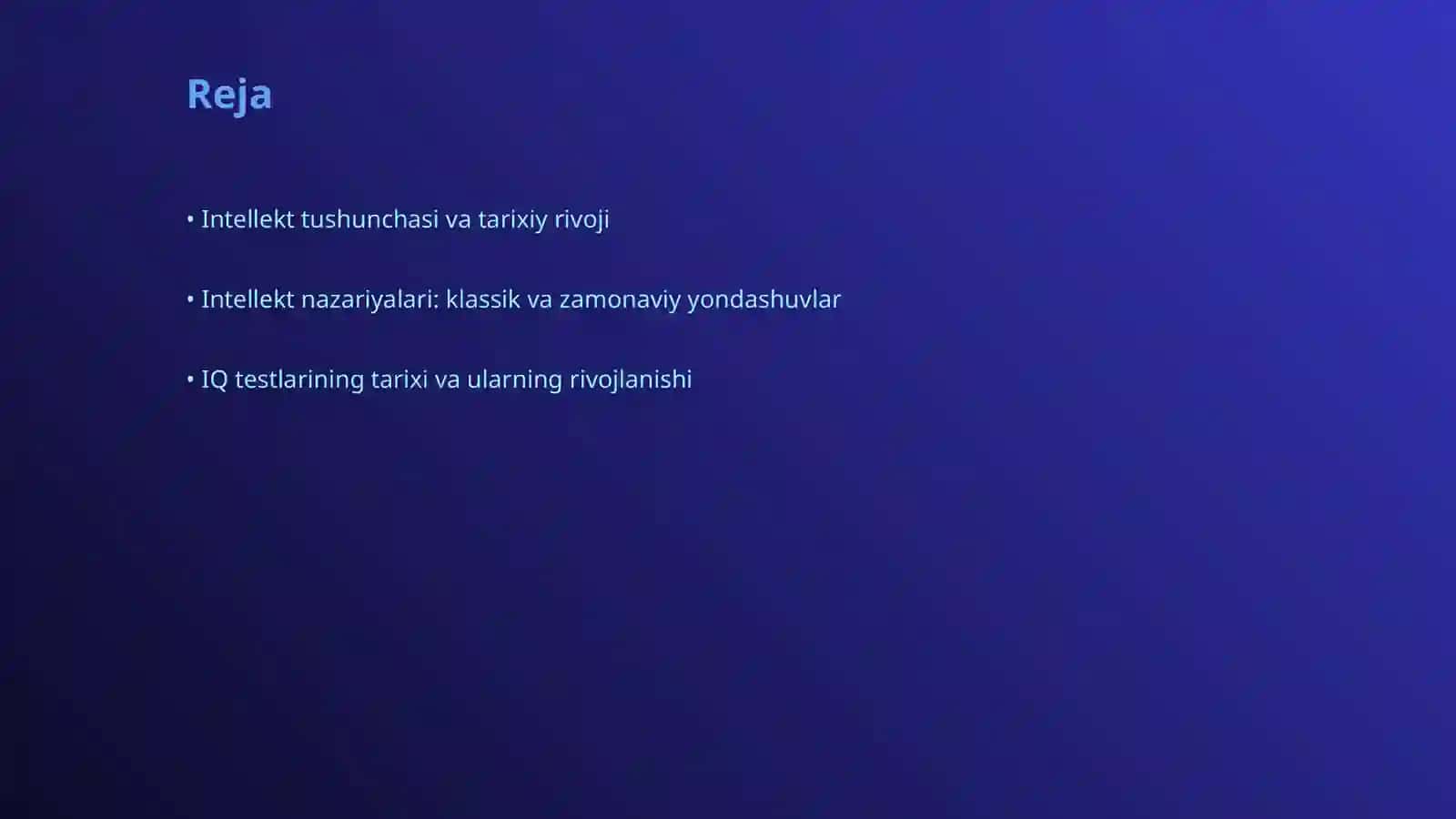 Intellekt nazariyalari va IQ testlarining rivojlanishi 2