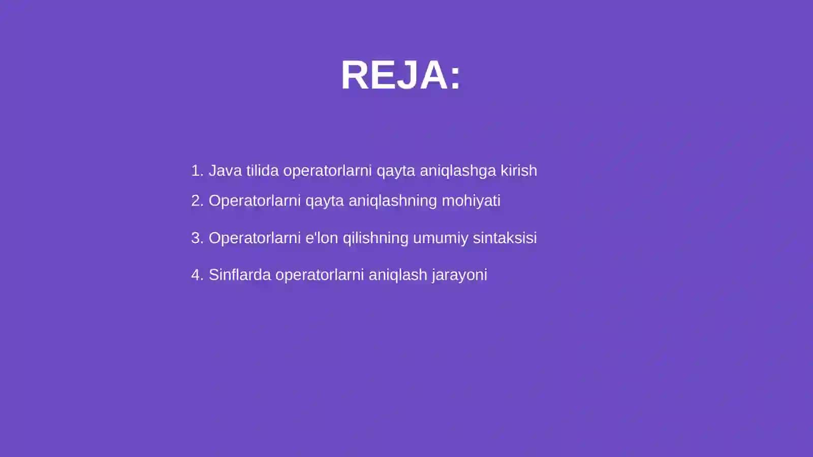 Java tilida operatorlarni qayta aniqlash 2