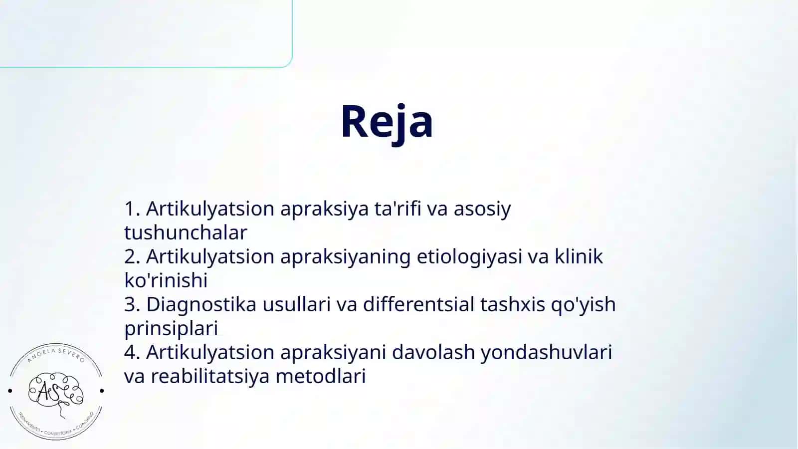 ARTIKULYATSION APRAKSIYA. ULARNING QISQACHA TAVSIFI 2