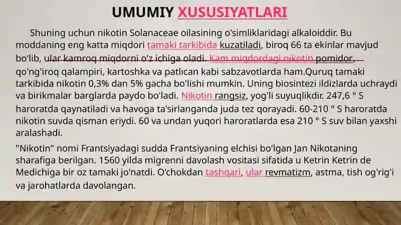Nikotinizm va uning asoratlari 2