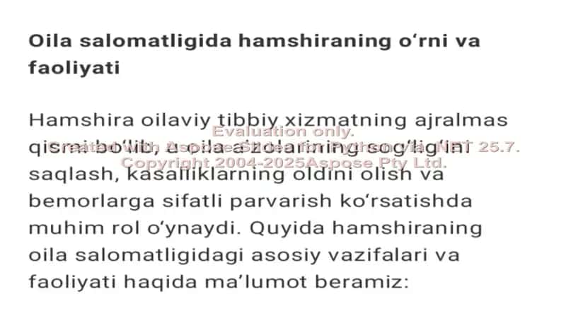 Oila salomatligida hamshiraning o'rn va faoliyati 2