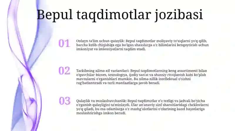 Bepul taqdimotlar moliyaviy to'siqlar 2