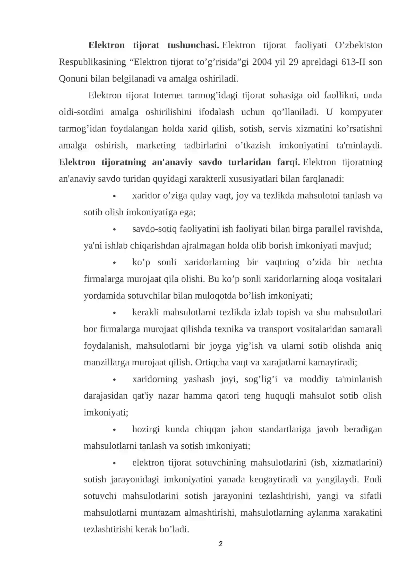 Elektron savdo tizimlarining faoliyati 2
