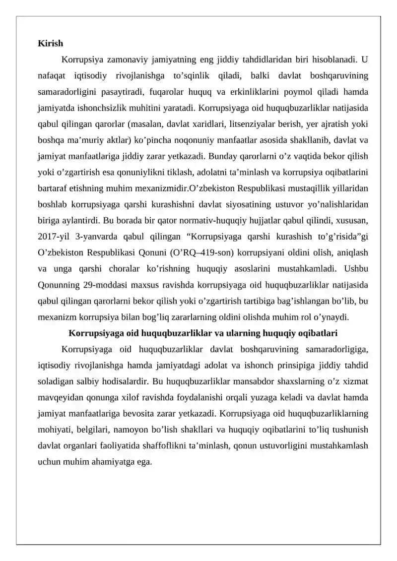 Korrupsiyaga oid huquqbuzarliklar natijasida qabul qilingan qarorlarni bekor qilish yoki o’zgartirish tartibi 2